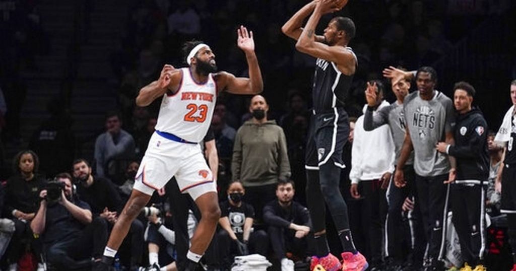 Durant scores 53, Nets edge Knicks 110-107 as Irving watches AR 303139940.jpgupdated202203131457imageversionFacebookexactH630exactW1200exactfitcropnoborder 1024x538