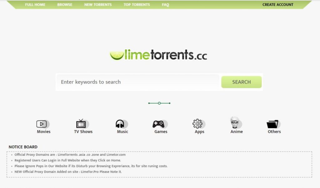 Everything You Need To Know About LimeTorrents Limetorrents Home Page 1024x603