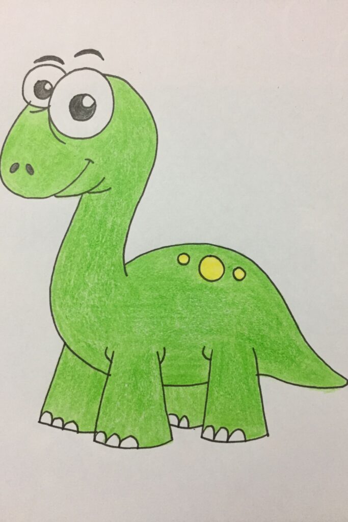 Simple Dinosaur Drawing For Kids | Drawing For Kids Tutorial
