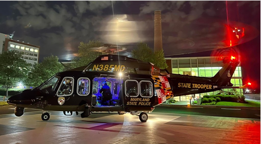 Point Lookout Road Closed After Vehicle Strikes Utility Pole; Medevac Requested MSP Night Fly Out